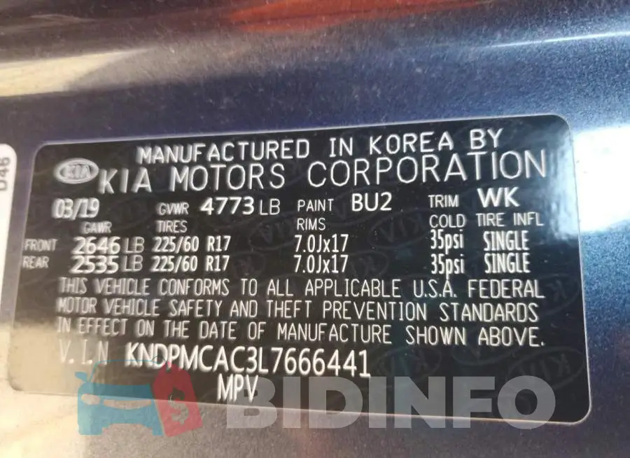 KNDPMCAC3L7666441 Photo# 13
