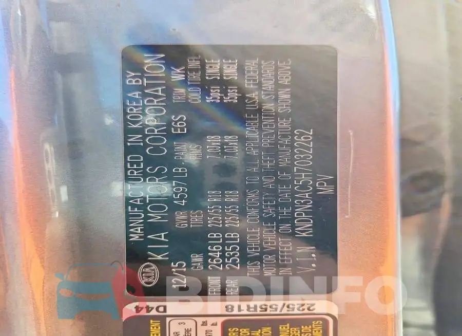 KNDPN3AC5H7032262 Photo# 13