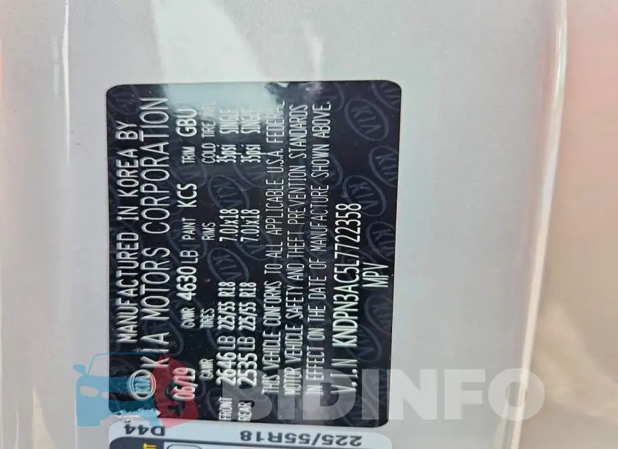 KNDPN3AC5L7722358 Photo# 13