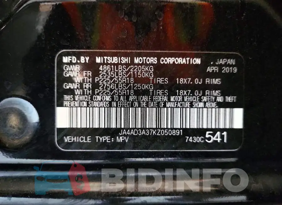 JA4AD3A37KZ050891 Photo# 14