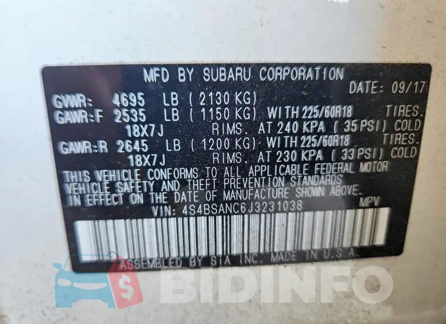4S4BSANC6J3231038 Photo# 13