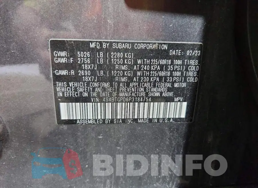 4S4BTGPD6P3184754 Photo# 12