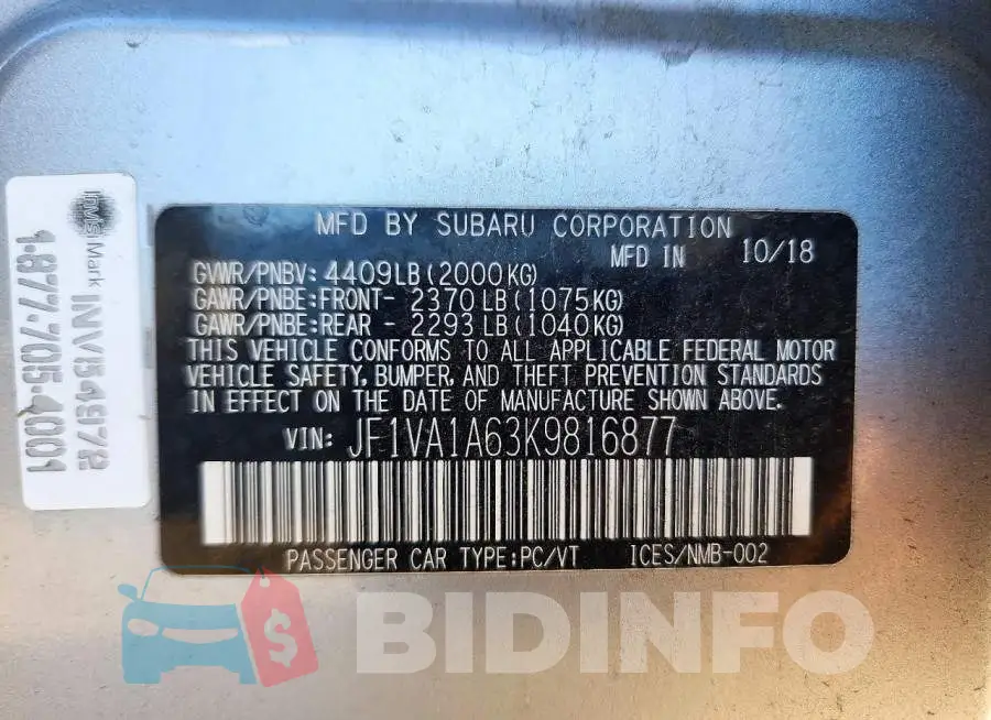 JF1VA1A63K9816877 Photo# 12