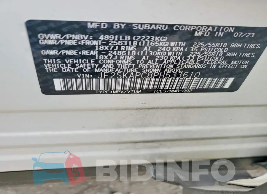JF2SKAPC8PH533610 Photo# 13