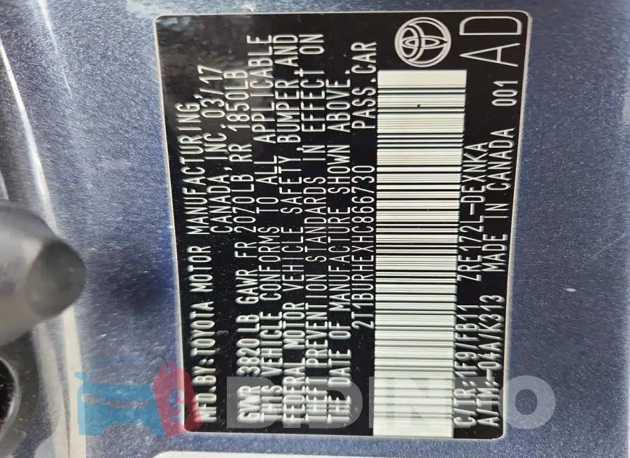 2T1BURHEXHC866730 Photo# 13