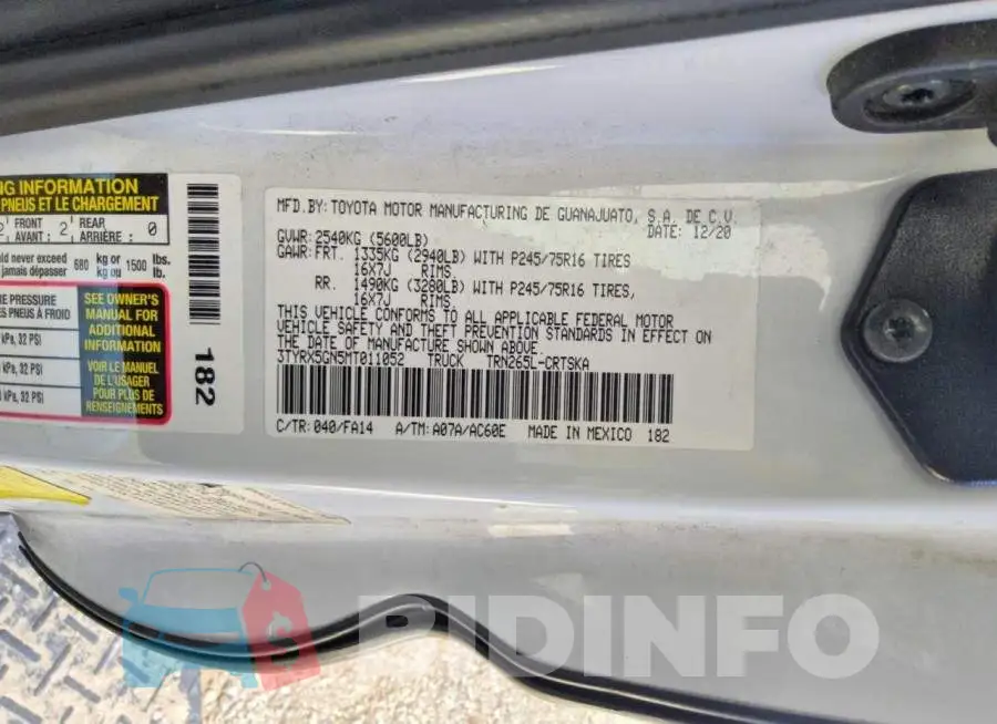 3TYRX5GN5MT011052 Photo# 12