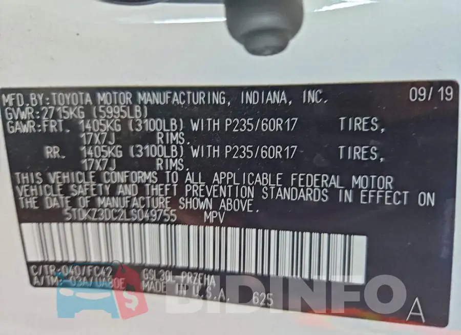 5TDKZ3DC2LS049755 Photo# 12