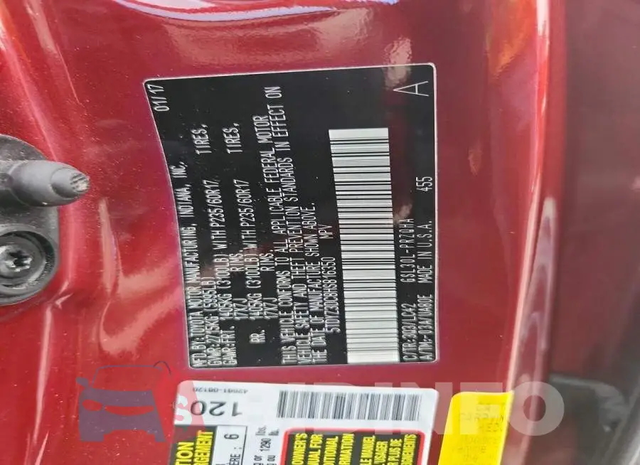 5TDYZ3DC8HS816350 Photo# 13