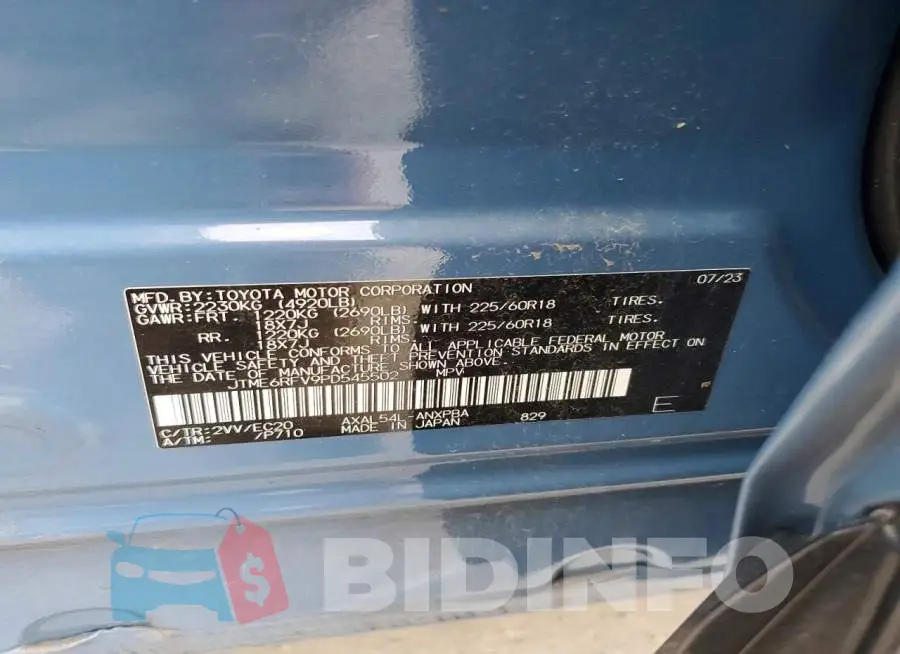 JTME6RFV9PD545502 Photo# 13