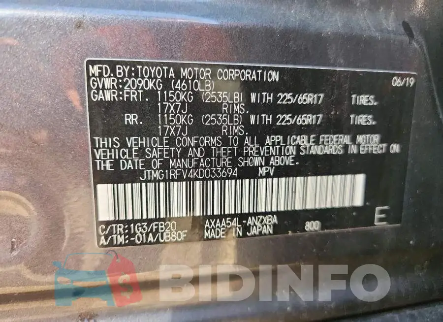 JTMG1RFV4KD033694 Photo# 12
