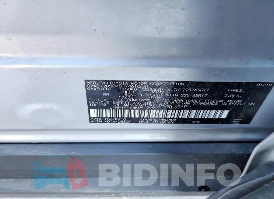JTMP1RFV4KD507997 Photo# 14