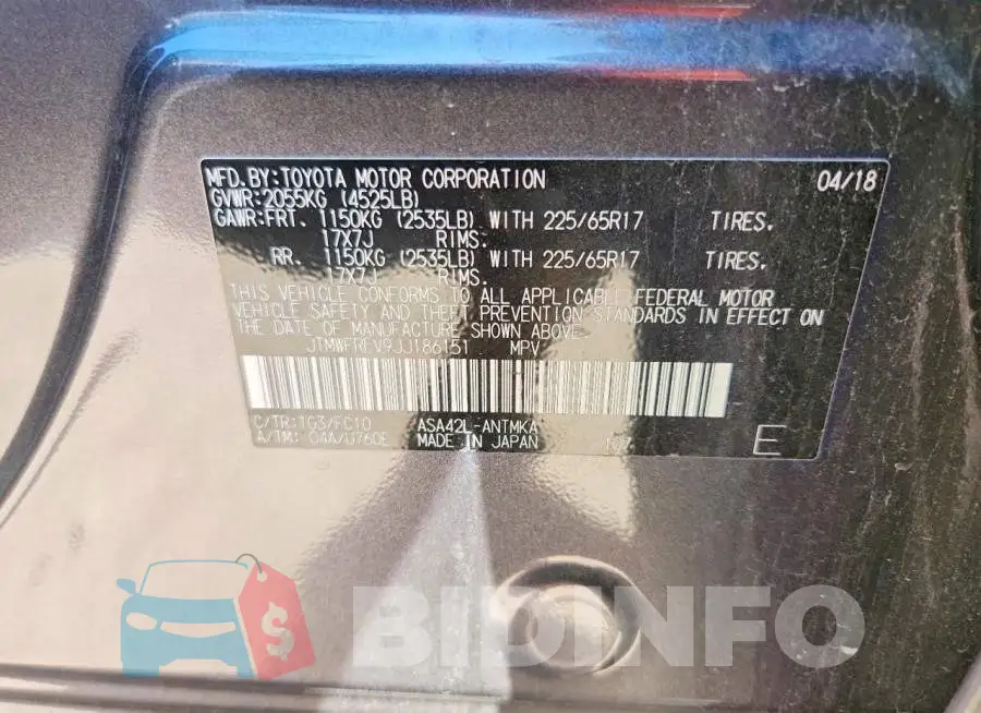 JTMWFREV9JJ186151 Photo# 13