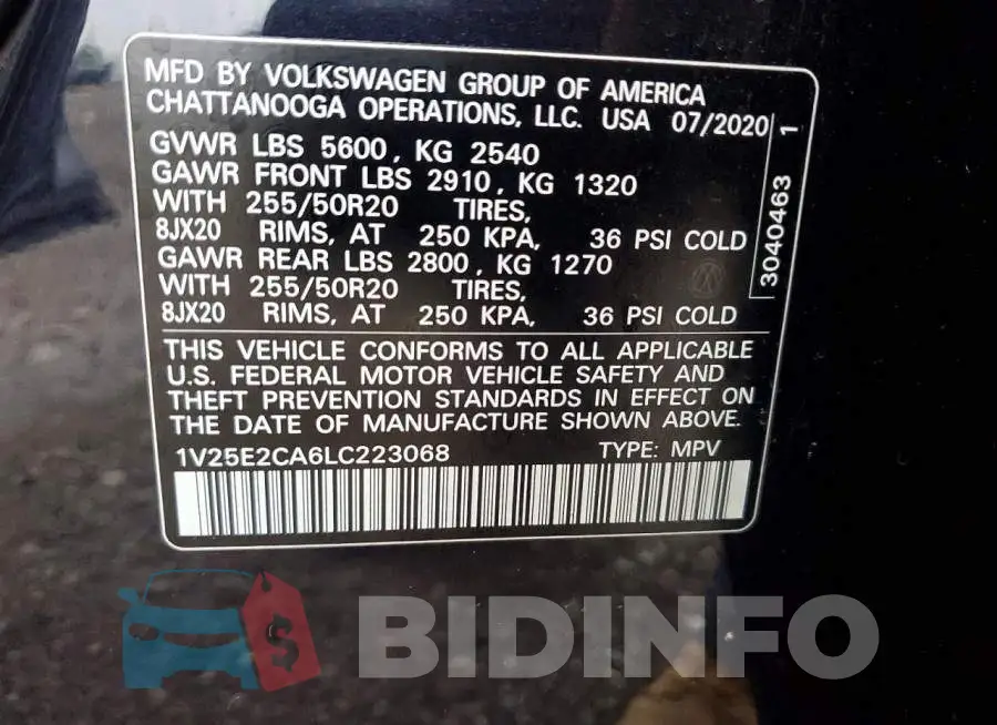 1V25E2CA6LC223068 Photo# 14