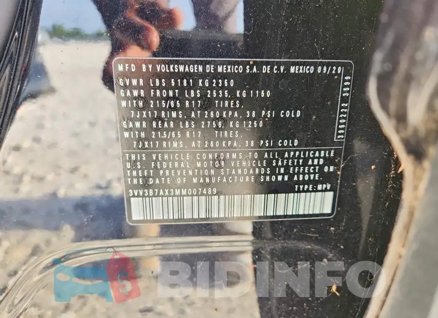 3VV3B7AX3MM007489 Photo# 12