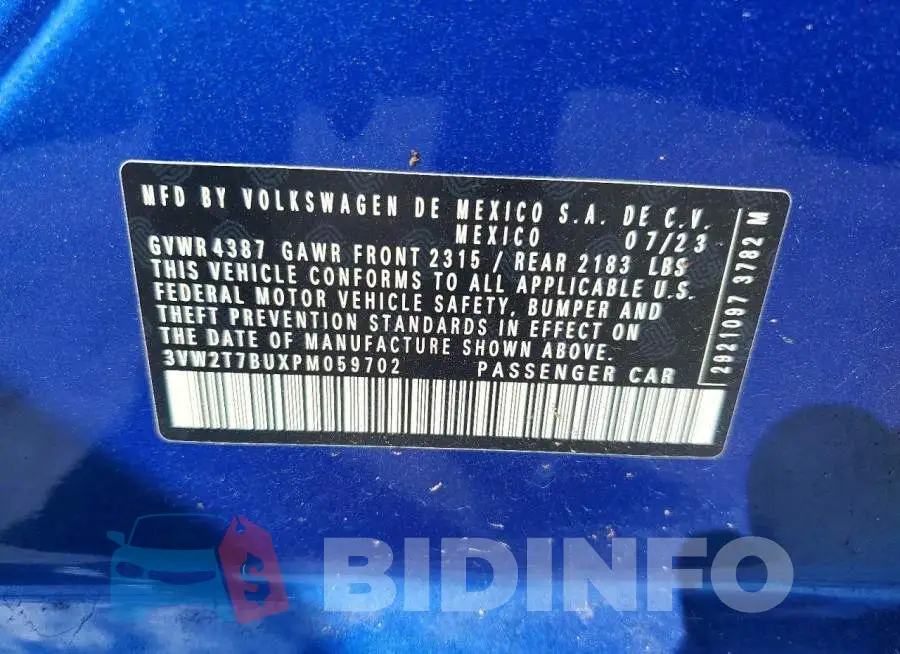3VW2T7BUXPM059702 Photo# 12