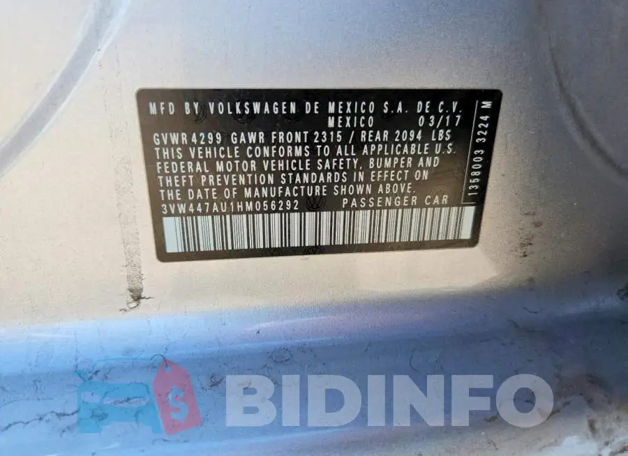 3VW447AU1HM056292 Photo# 13