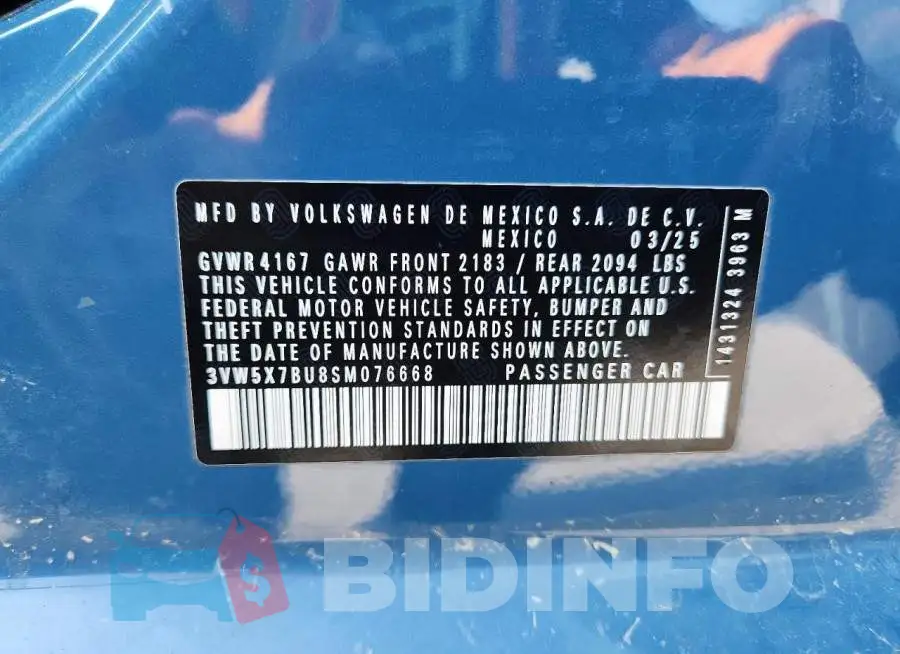 3VW5X7BU8SM076668 Photo# 12