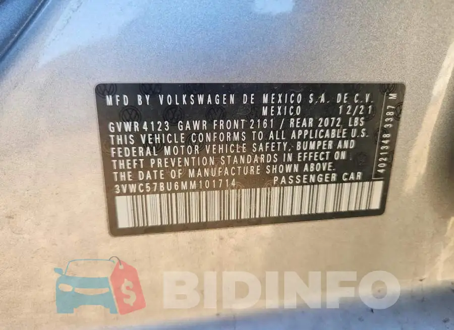 3VWC57BU6MM101714 Photo# 12