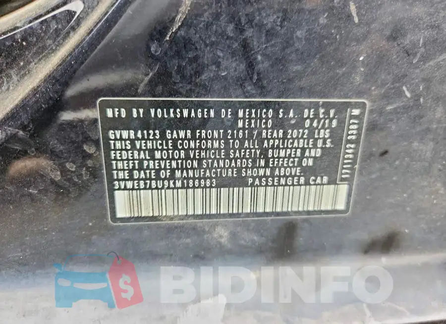 3VWEB7BU9KM186983 Photo# 12