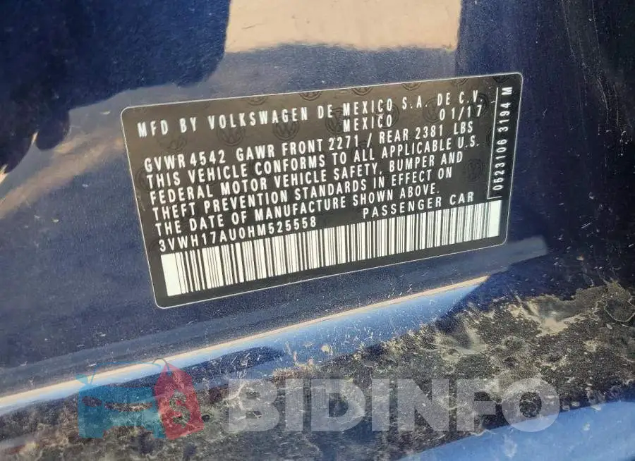 3VWH17AU0HM525558 Photo# 13