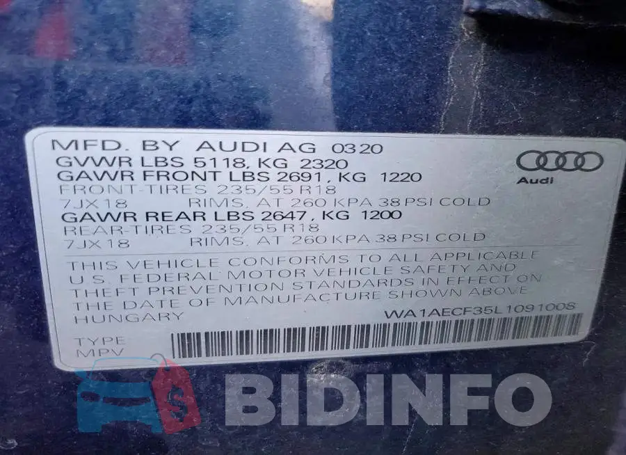WA1AECF35L1091008 Photo# 13