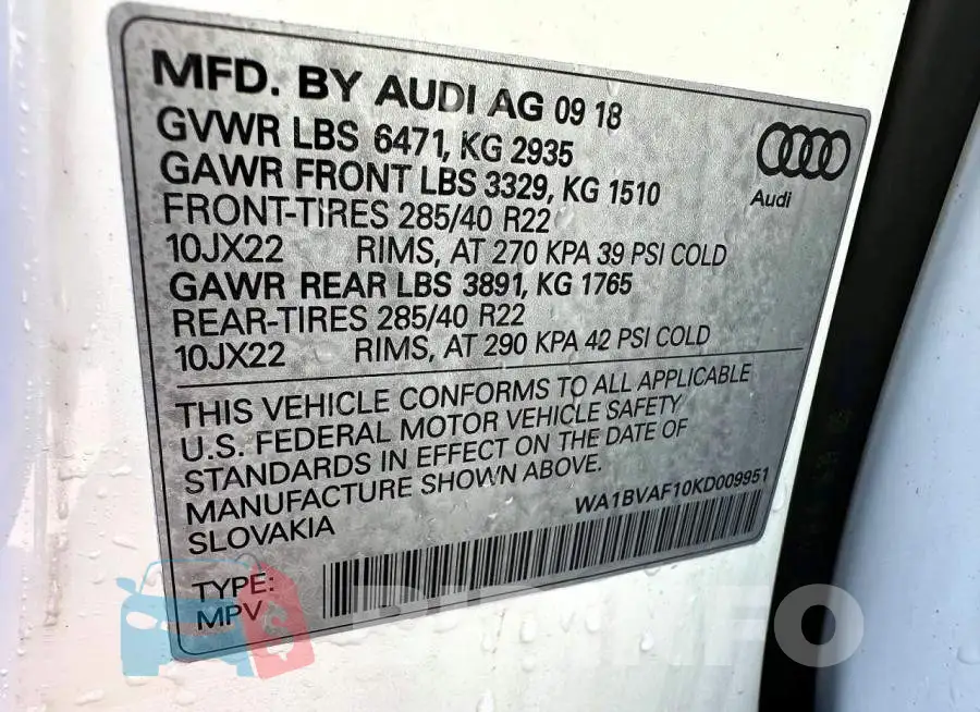 WA1BVAF10KD009951 Photo# 10