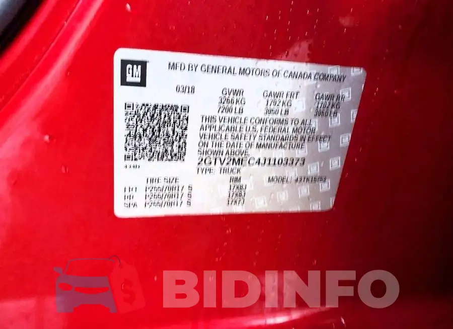 2GTV2MEC4J1103373 Photo# 12