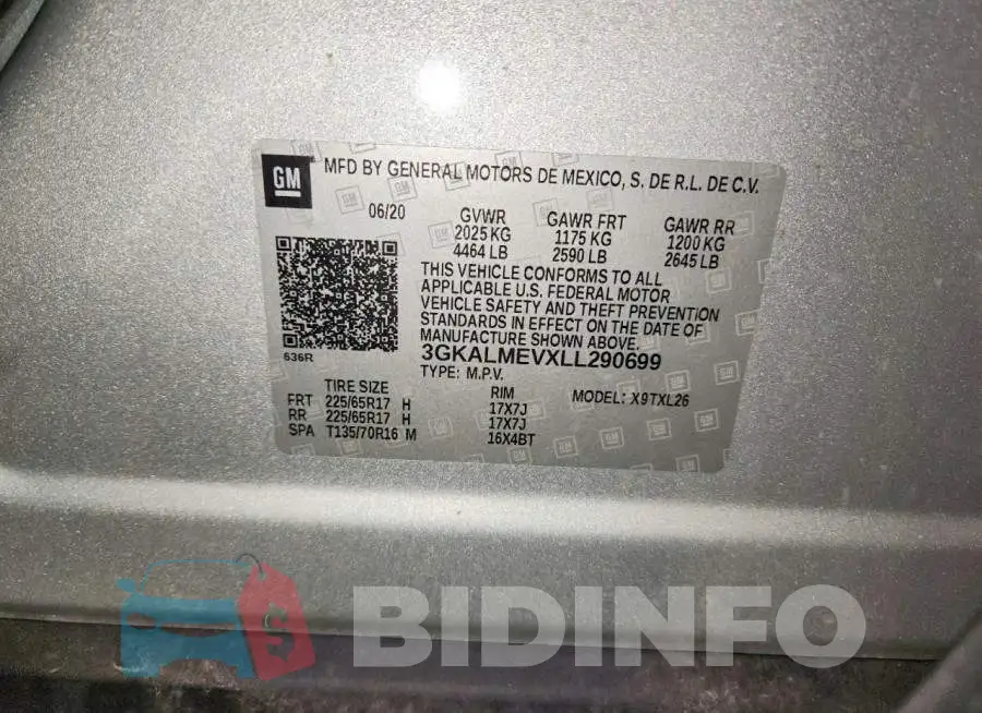 3GKALMEVXLL290699 Photo# 13