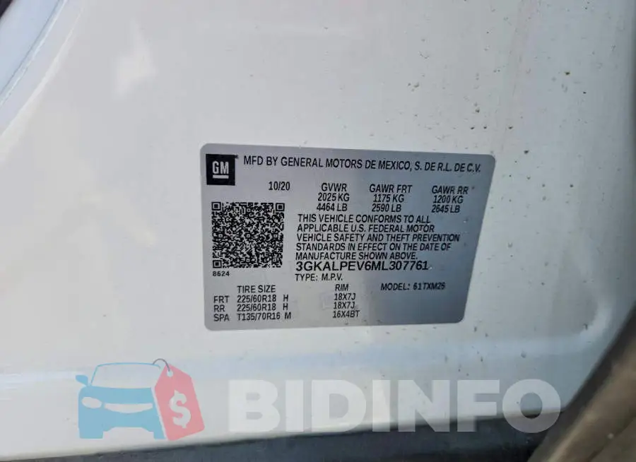 3GKALPEV6ML307761 Photo# 13