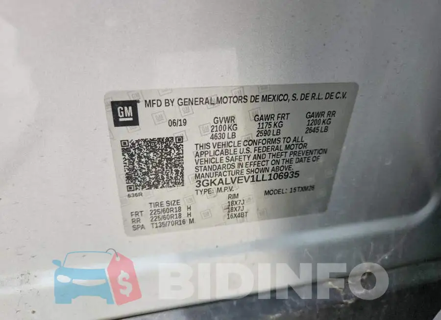 3GKALVEV1LL106935 Photo# 12