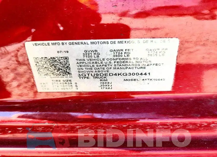 3GTU9DED4KG300441 Photo# 12