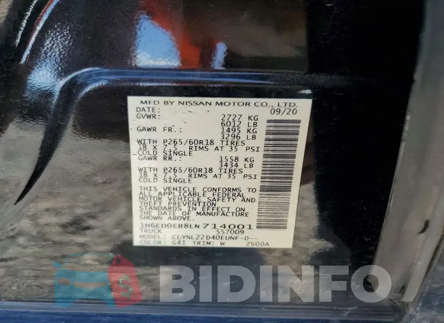 1N6ED0EB8LN714001 Photo# 13