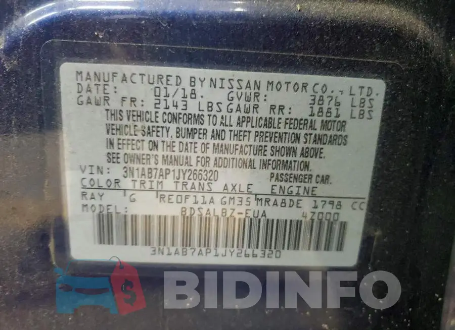 3N1AB7AP1JY266320 Photo# 12