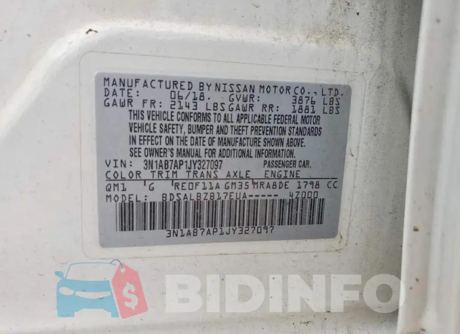 3N1AB7AP1JY327097 Photo# 12