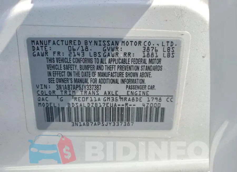 3N1AB7AP5JY337387 Photo# 12