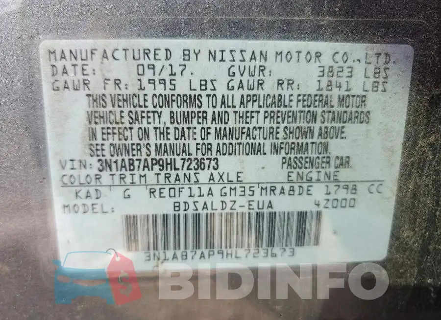3N1AB7AP9HL723673 Photo# 12
