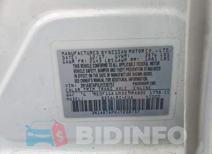 3N1AB7APXJY238757 Photo# 12