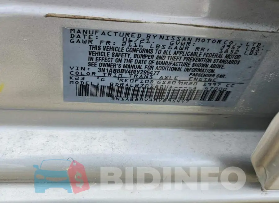 3N1AB8BV4MY295477 Photo# 13