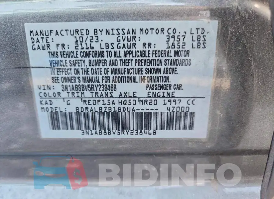 3N1AB8BV5RY238468 Photo# 12