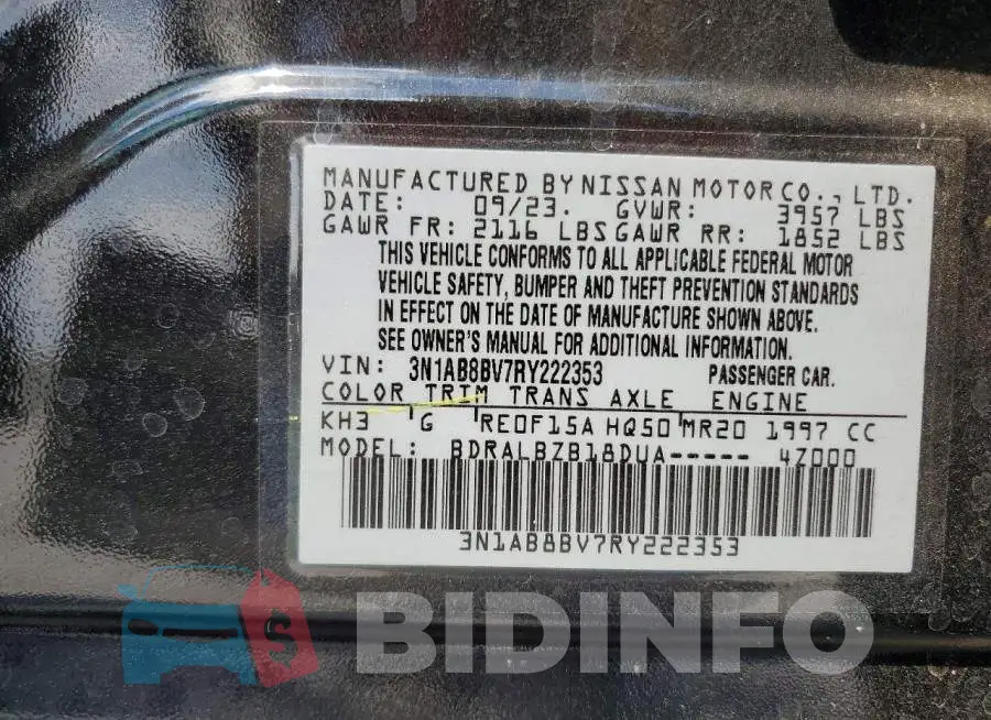 3N1AB8BV7RY222353 Photo# 12