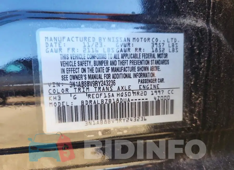 3N1AB8BV9RY243236 Photo# 13