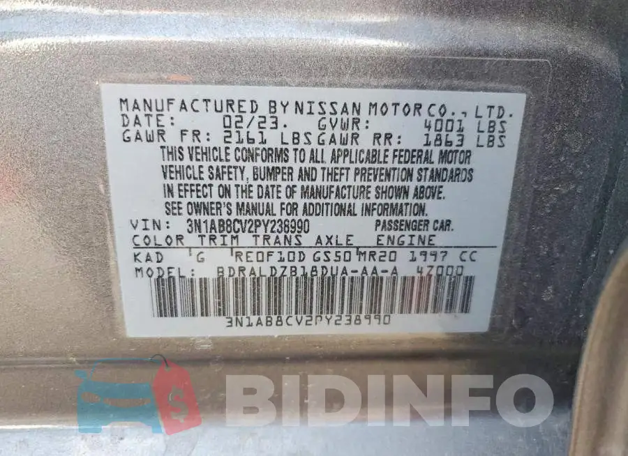 3N1AB8CV2PY238990 Photo# 12