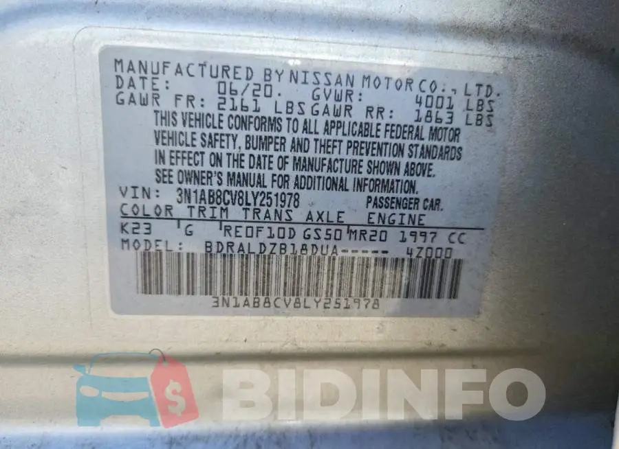3N1AB8CV8LY251978 Photo# 13