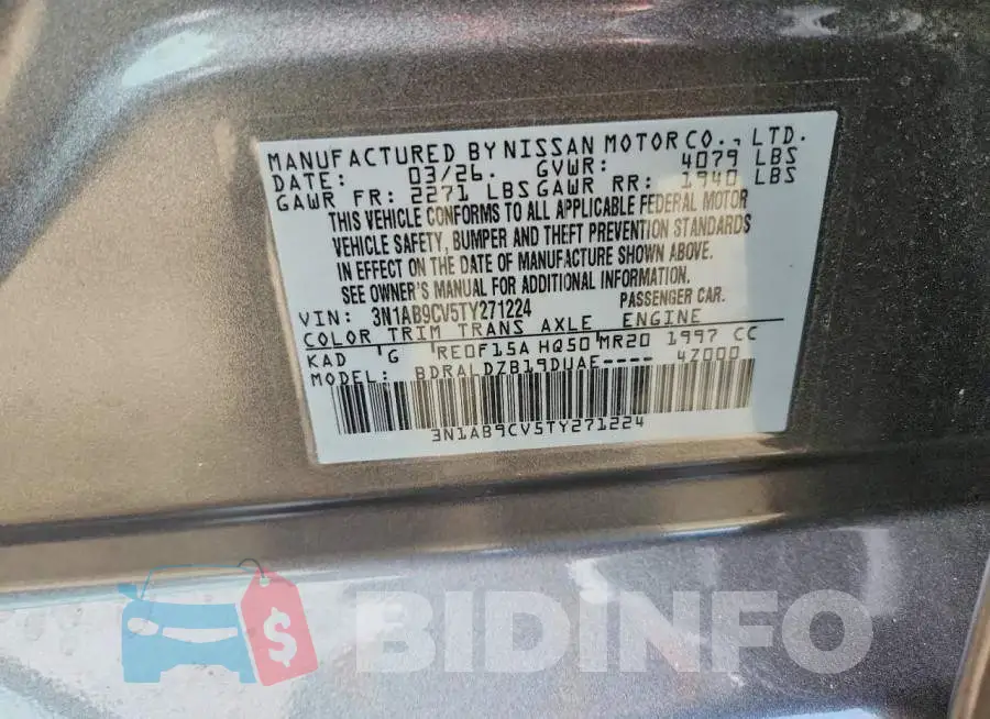 3N1AB9CV5TY271224 Photo# 12