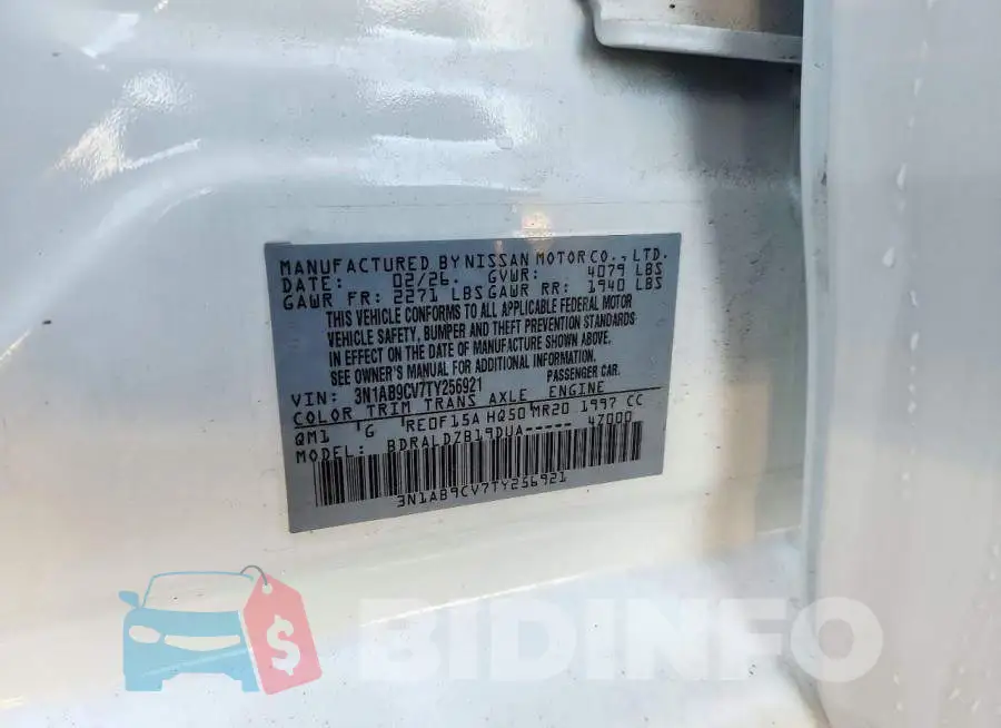 3N1AB9CV7TY256921 Photo# 12