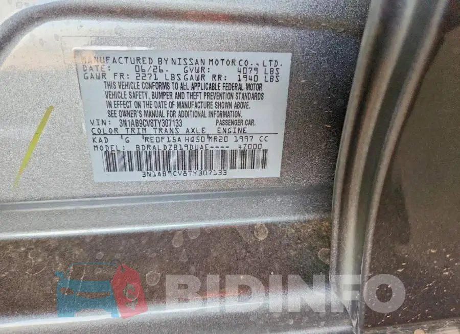3N1AB9CV8TY307133 Photo# 12