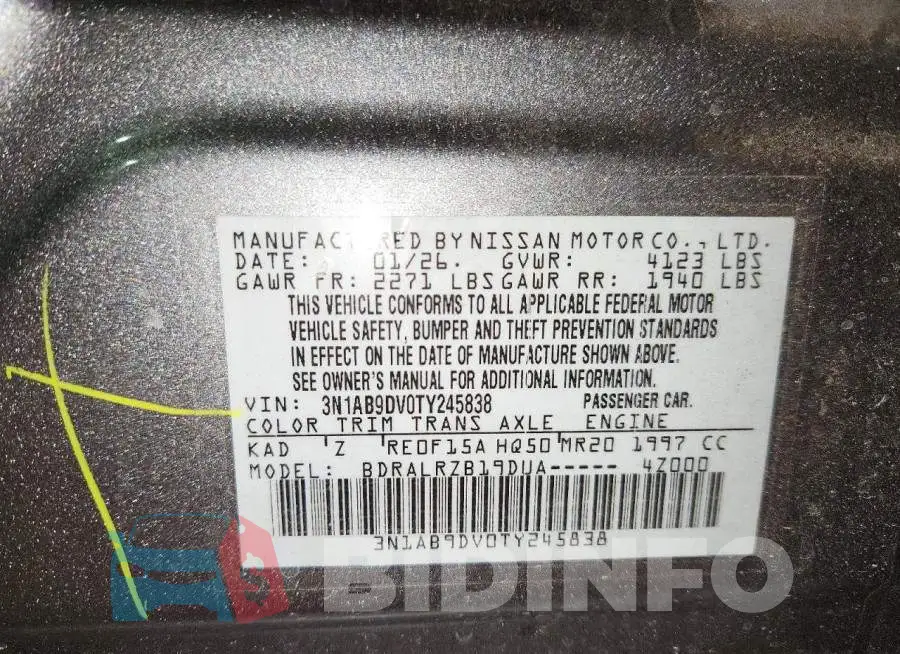 3N1AB9DV0TY245838 Photo# 13