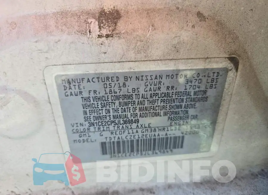 3N1CE2CP5JL369849 Photo# 12