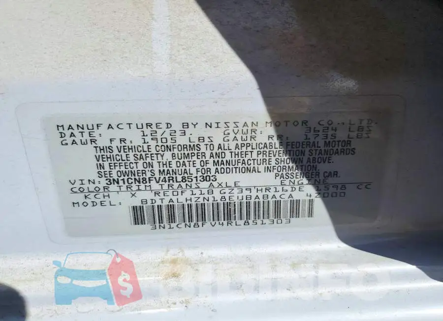 3N1CN8FV4RL851303 Photo# 12