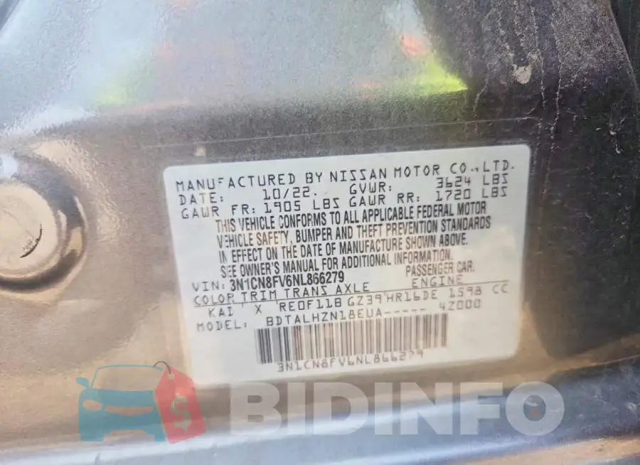 3N1CN8FV6NL866279 Photo# 12